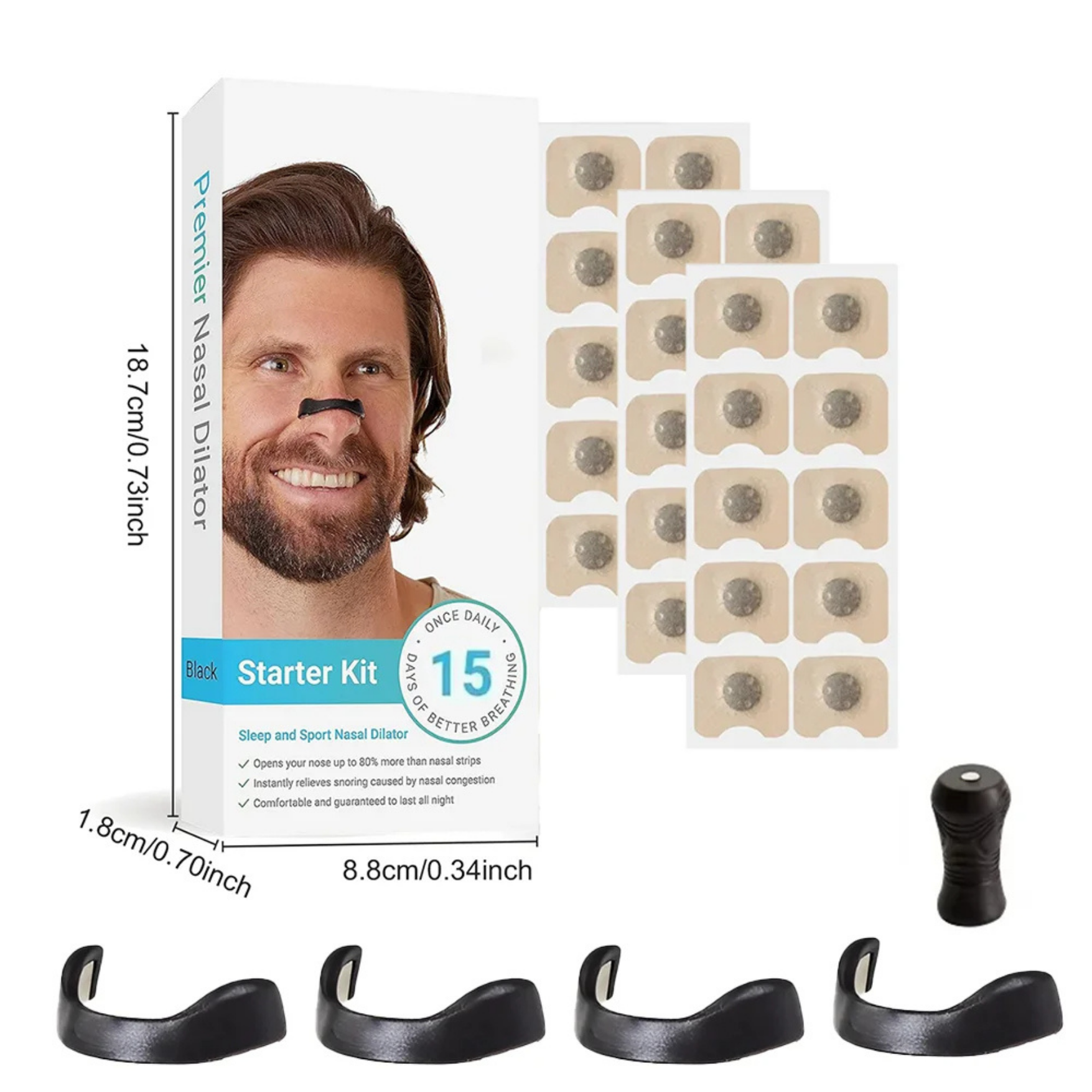 Magnetic Nasal Breathing Strips – Snoring Relief & Oxygen Booster Starter Kit