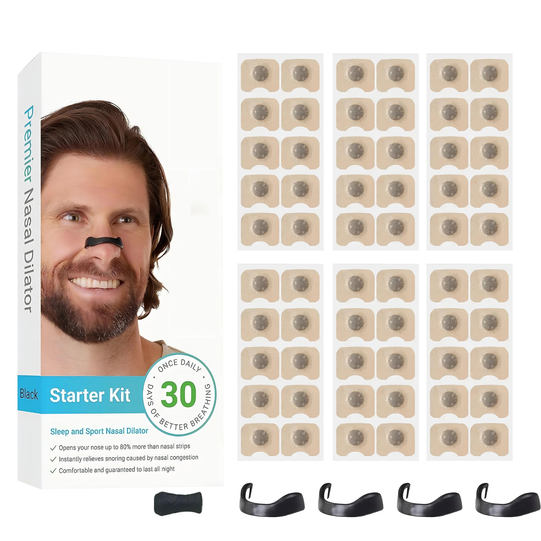 Magnetic Nasal Breathing Strips – Snoring Relief & Oxygen Booster Starter Kit