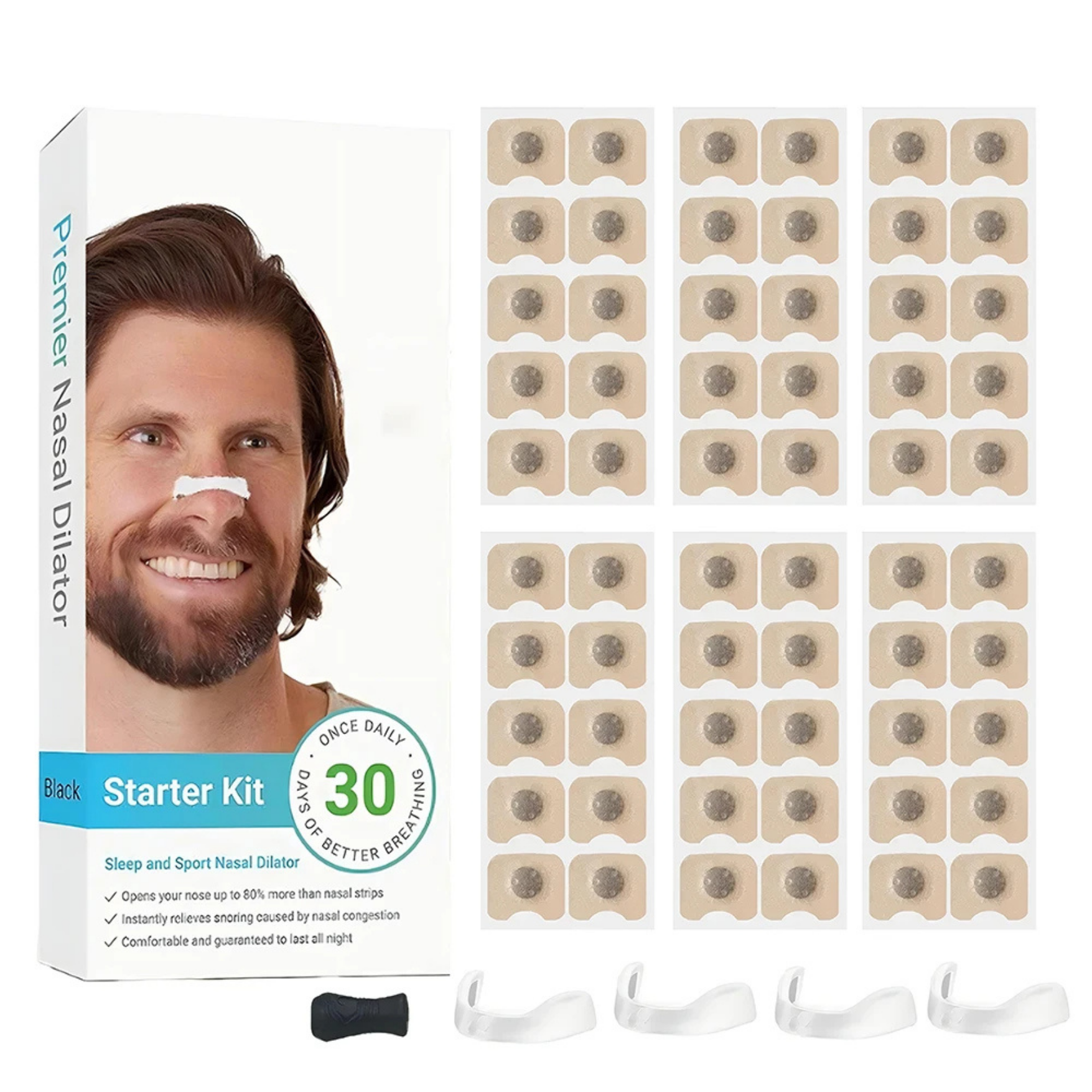 Magnetic Nasal Breathing Strips – Snoring Relief & Oxygen Booster Starter Kit