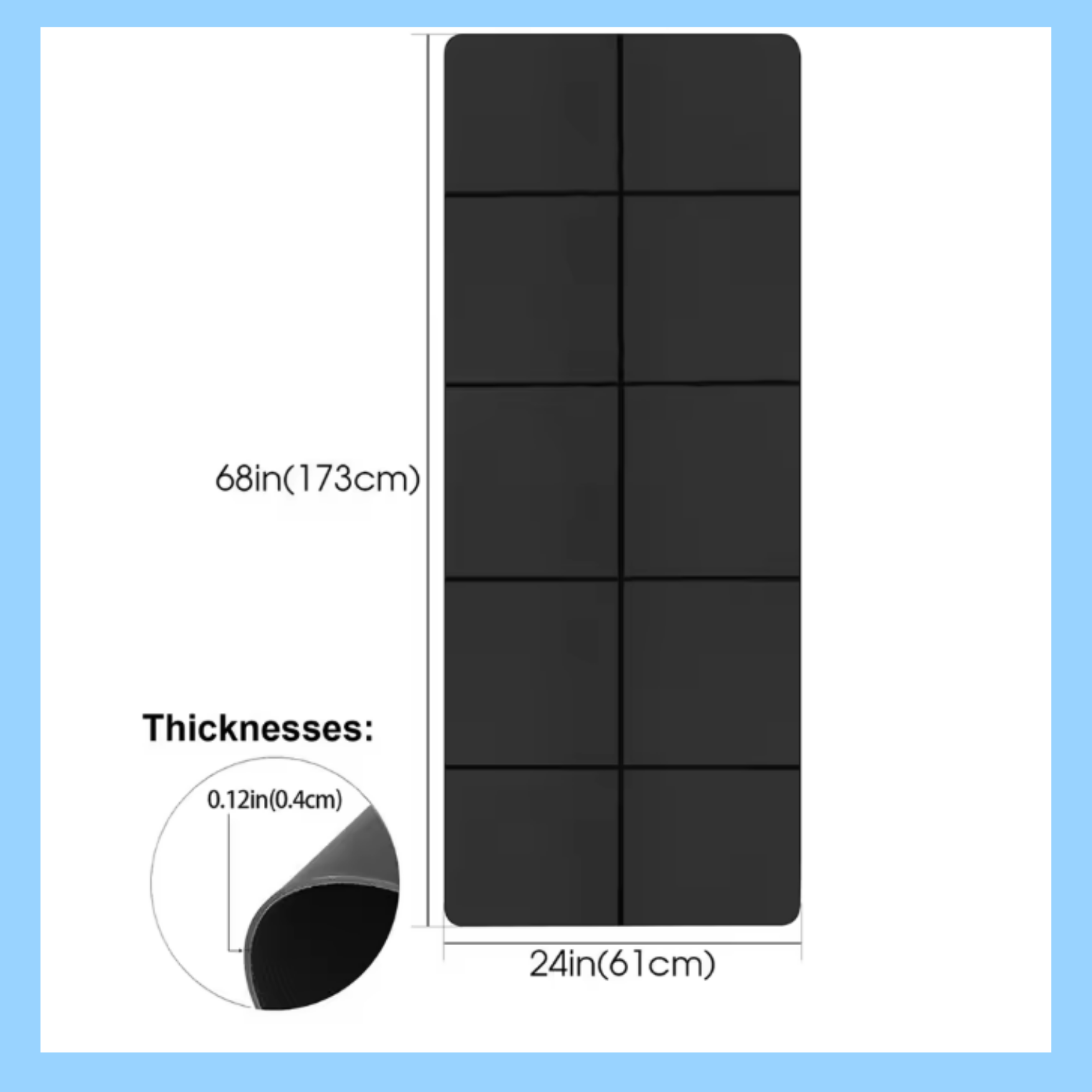 Fitness & Pilates Gym Mat - EVA Foam