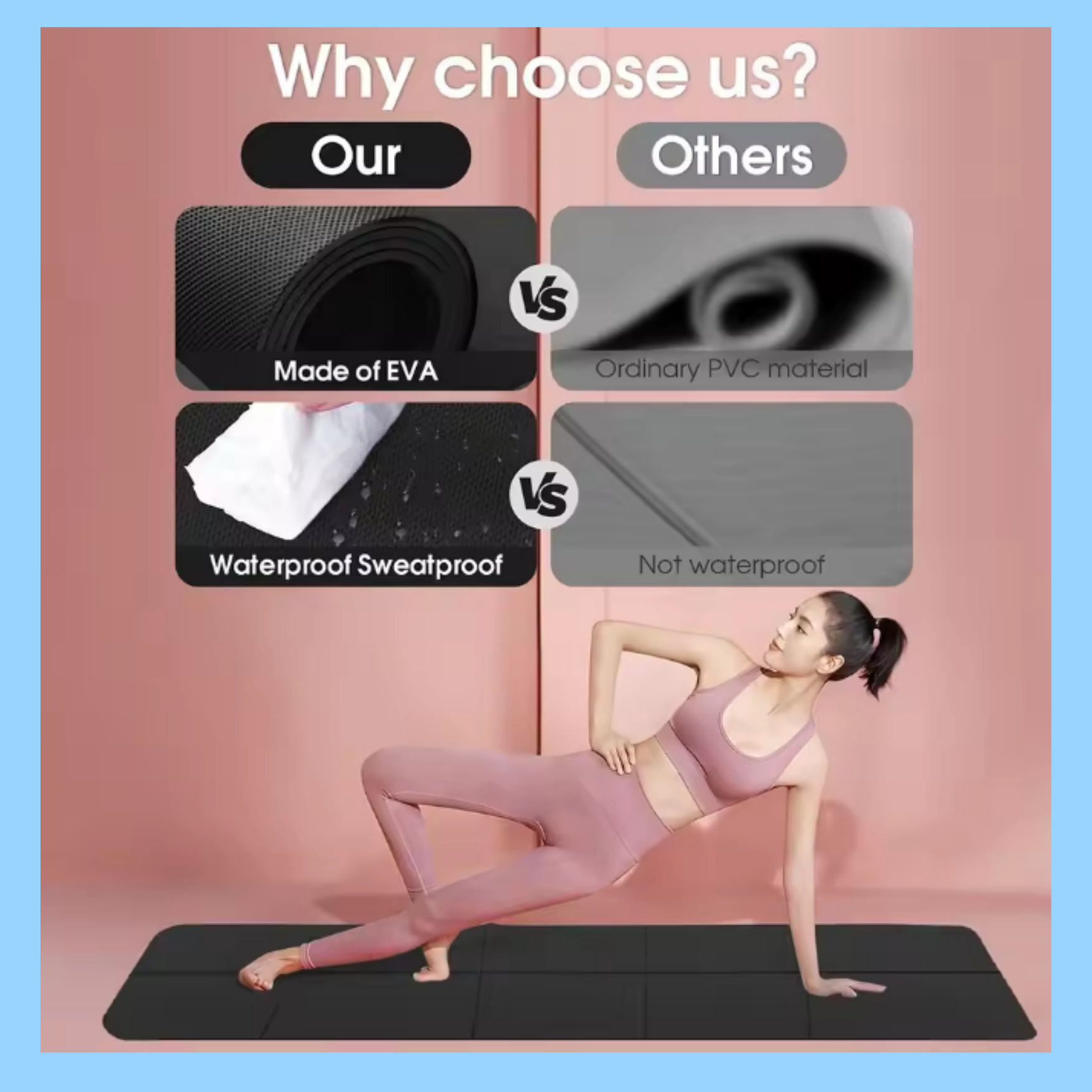 Fitness & Pilates Gym Mat - EVA Foam