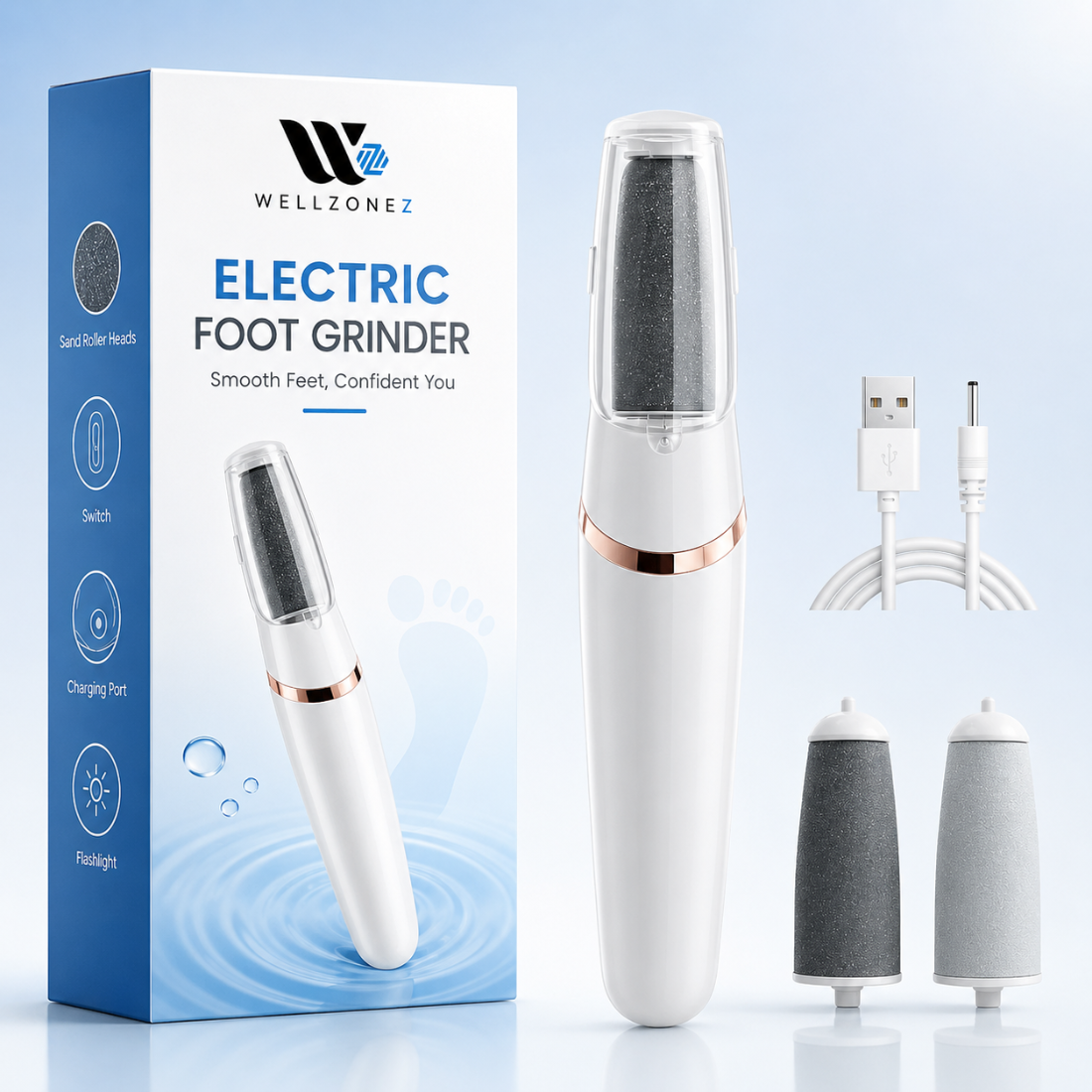 Wellzonez™ SmoothFeet Electric Callus Remover Kit