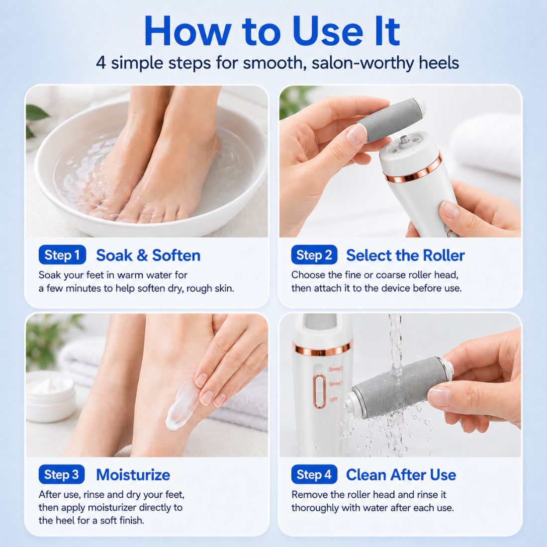 Wellzonez™ SmoothFeet Electric Callus Remover Kit